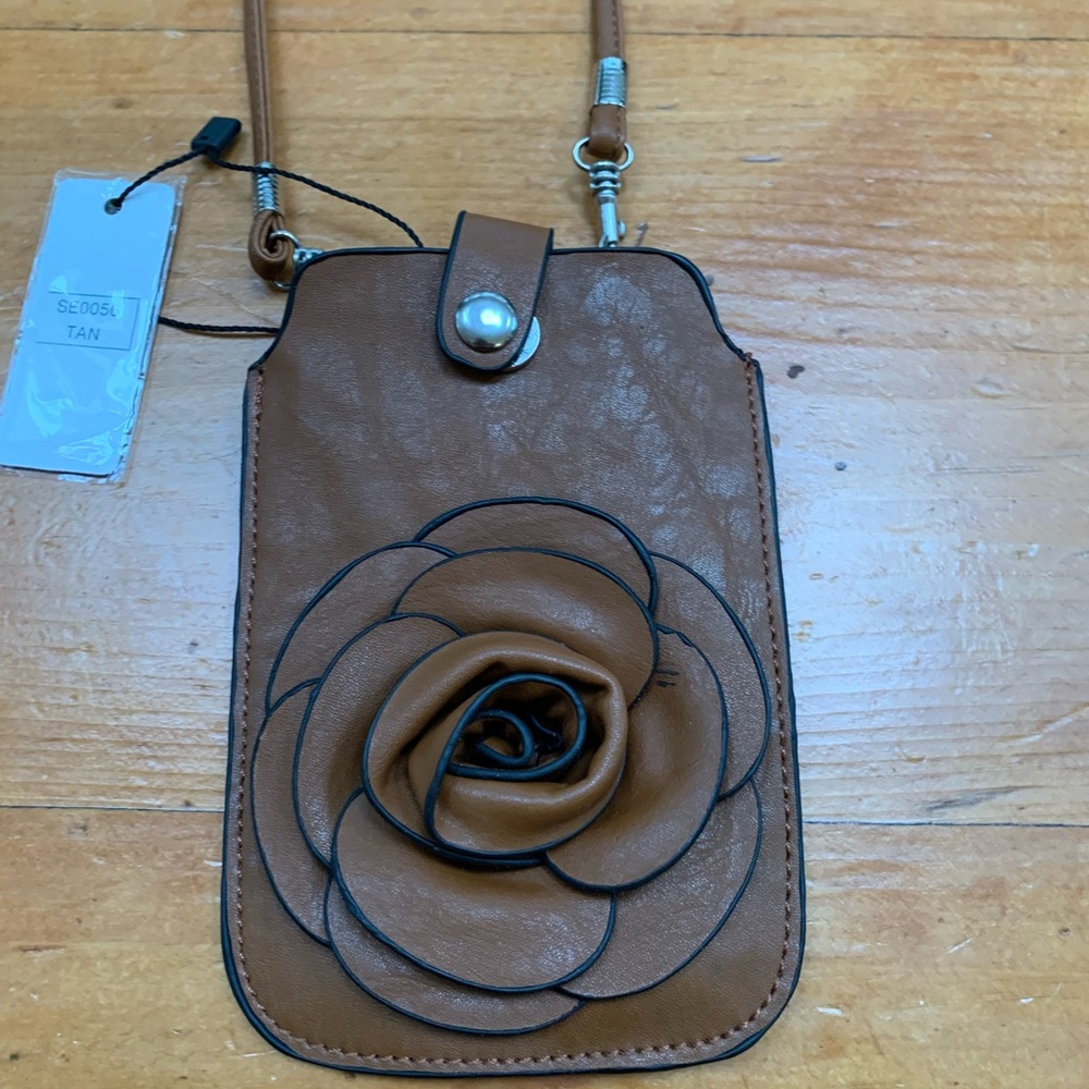 Leather look crossbody purse